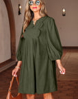 Michelle Pleated Corduroy Mini Dress