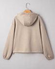 Bow Embroidered Zip-Up Hoodie