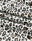 Plus Size Leopard Contrast Trim Puff Sleeve Blouse