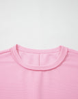 Ribbed Exposed Seam Drop Shoulder Pullover