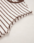 Stripe Ribbed Trim Round Neck Tank Top