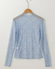 Adalynn Sheer Floral Lace Long Sleeve Top