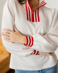 Danna Zipped Collar Pullover Top