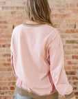 Colorblock Waffle Patchwork Oversize Sweatshirt