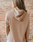 Ribbed Knit Leopard & Lace Drawstring Hoodie