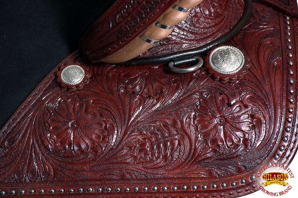 HILASON Western Horse Treeless Trail Barrel Saddle American Leather | Horse Saddle | Western Saddle | Treeless Saddle | Saddle for Horses | Horse Leather Saddle
