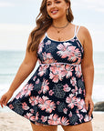 Plus Size Ribbed Contrast Trim Tankini Swimsuit Set