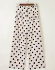 Polka Dot Patch Pocket Wide Leg Pants