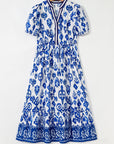 Floral Puff Sleeve V-Neck Maxi Dress