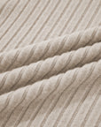 Solid Ribbed Knit Textured Round Neck Top