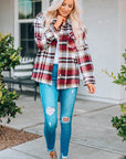 Plaid Pocketed Button Front Shacket