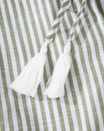 Stripe Tassel Tie-Neck Ruffle Tiered Dress