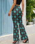 Baha Ranch Charcoal Turquoise Aztec Flare Pants