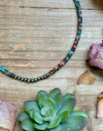 14” Pink sea sediment Choker – Sterling Silver Pearls