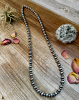 32 inch Necklace - 8 mm & 5 mm saucer Sterling Silver Pearls