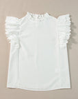Milan Scalloped Ruffle Sleeve Top