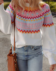 Avery Print Drop Shoulder Sweater