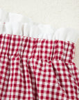 Plus Size Gingham Plaid Ruffle Contrast Trim Shorts