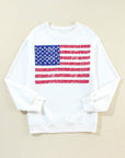 USA Flag Drop Shoulder Graphic Sweatshirt