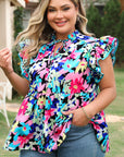 Dani Sleeve Tied Notched PLUS Blouse