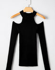 Bailey Ribbed Knit Cold Shoulder Sweater