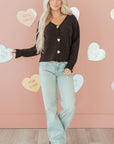 Kassidy Heart Metal Cardigan Sweater