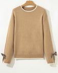 Ava Cuff Contrast Trim Sweater