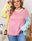 Fernanda Seam Colorblock Patchwork PLUS Sweater
