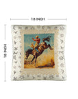 Baha Ranch Vintage Rodeo Stamp Throw Pillow Made in America