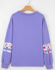 Floral Patchwork Long Sleeve Sweatshirt
