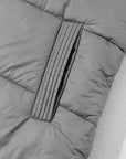 Black Hooded Long Quilted Vest PLUS Coat