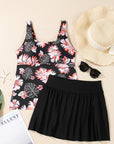 Colorblock Tankini Top and Skort Swim Set