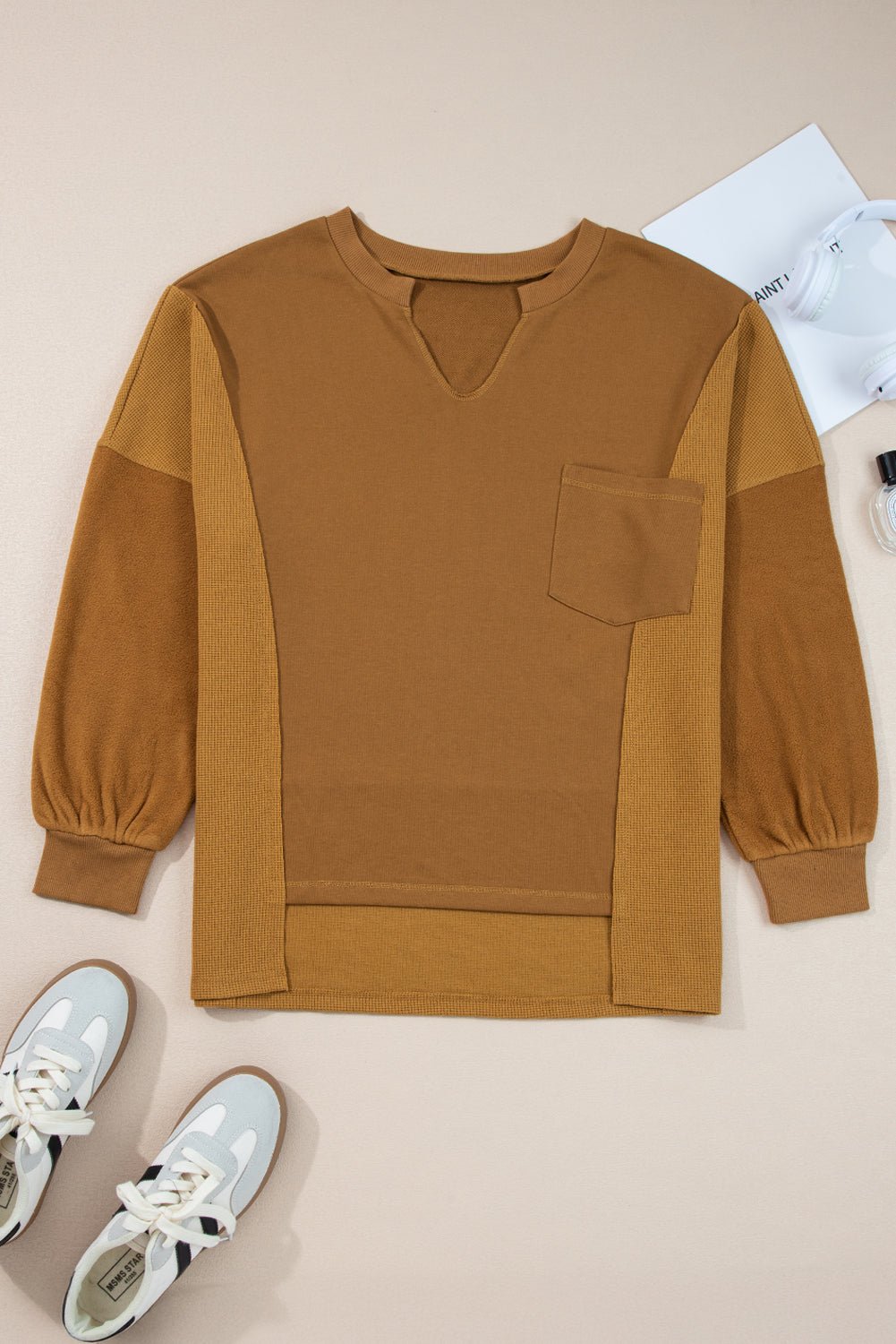 Isabella High Low Patchwork Sweatshirt
