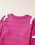 Bow Cut-Out Round Neck Sweater