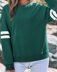 Varsity Stripe Drop Shoulder Oversized Sweatshirt