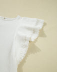 Cecelia Ruffled Flutter Sleeve Blouse