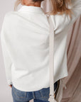 Solid Corduroy Button-Up Long Sleeve Jacket