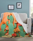 Beautiful Cactus 60x80 Throw Blanket Made in USA
