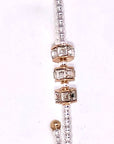 Cuff Alloy Plated 3mm Beaded Bracelet w/Glass Beveled Glass 7-8”