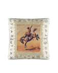 Baha Ranch Vintage Rodeo Stamp Throw Pillow Made in America