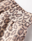 Leopard V-Neck Pullover & Wide-Waistband Skirt Set