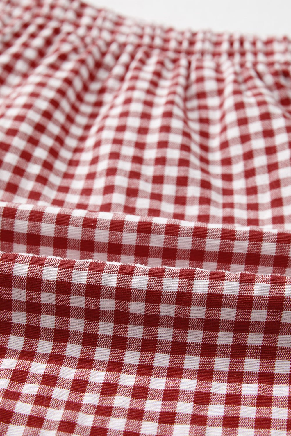 Gingham Plaid High Elastic Waist Shorts