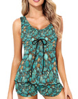 Baha Ranch All Turquoise Tankini & Boy Shorts Swim Set