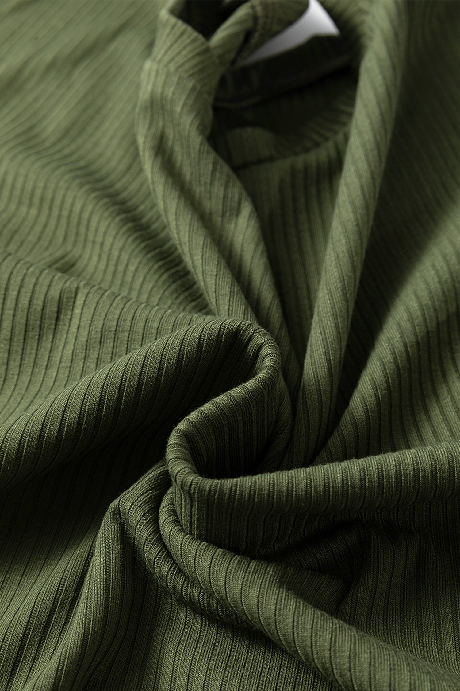 Solid Ribbed Knit Ruffle Short Sleeve T-Shirt