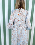 Floral Tie Neck Long Sleeve Mini Dress