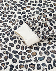 Plus Size Leopard Pullover and Shorts Set