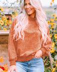 Mineral Wash Drop Shoulder Crewneck Sweatshirt