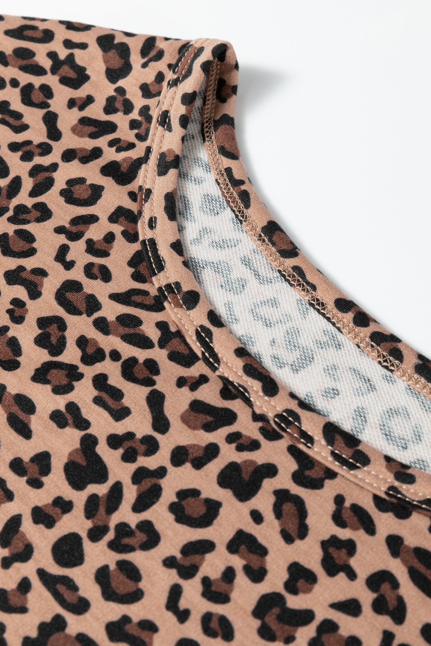 Leopard Loose Tee &amp; Drawstring Waist Pants Set