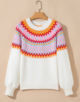 Avery Print Drop Shoulder Sweater
