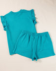 Allie Textured Ruffle Lounge Set